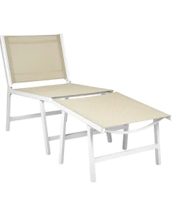 Hot Beliani MARCEDDI con poggiapiedi Metallo Bianco/Beige Beige Bianco