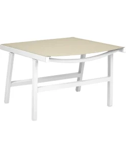 Hot Beliani MARCEDDI con poggiapiedi Metallo Bianco/Beige Beige Bianco