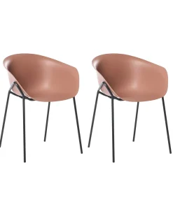 Sale Beliani Set di 2 sedie da giardino METEORA Materiale sintetico Marrone Marrone Nero