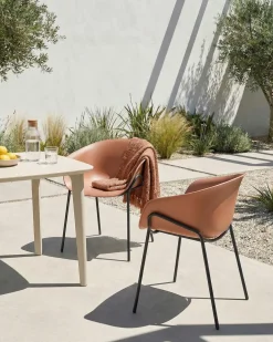 Sale Beliani Set di 2 sedie da giardino METEORA Materiale sintetico Marrone Marrone Nero