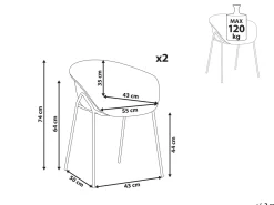 Sale Beliani Set di 2 sedie da giardino METEORA Materiale sintetico Marrone Marrone Nero