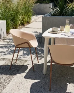 Outlet Beliani Set di 2 sedie da giardino METEORA Materiale sintetico Beige Beige Marrone