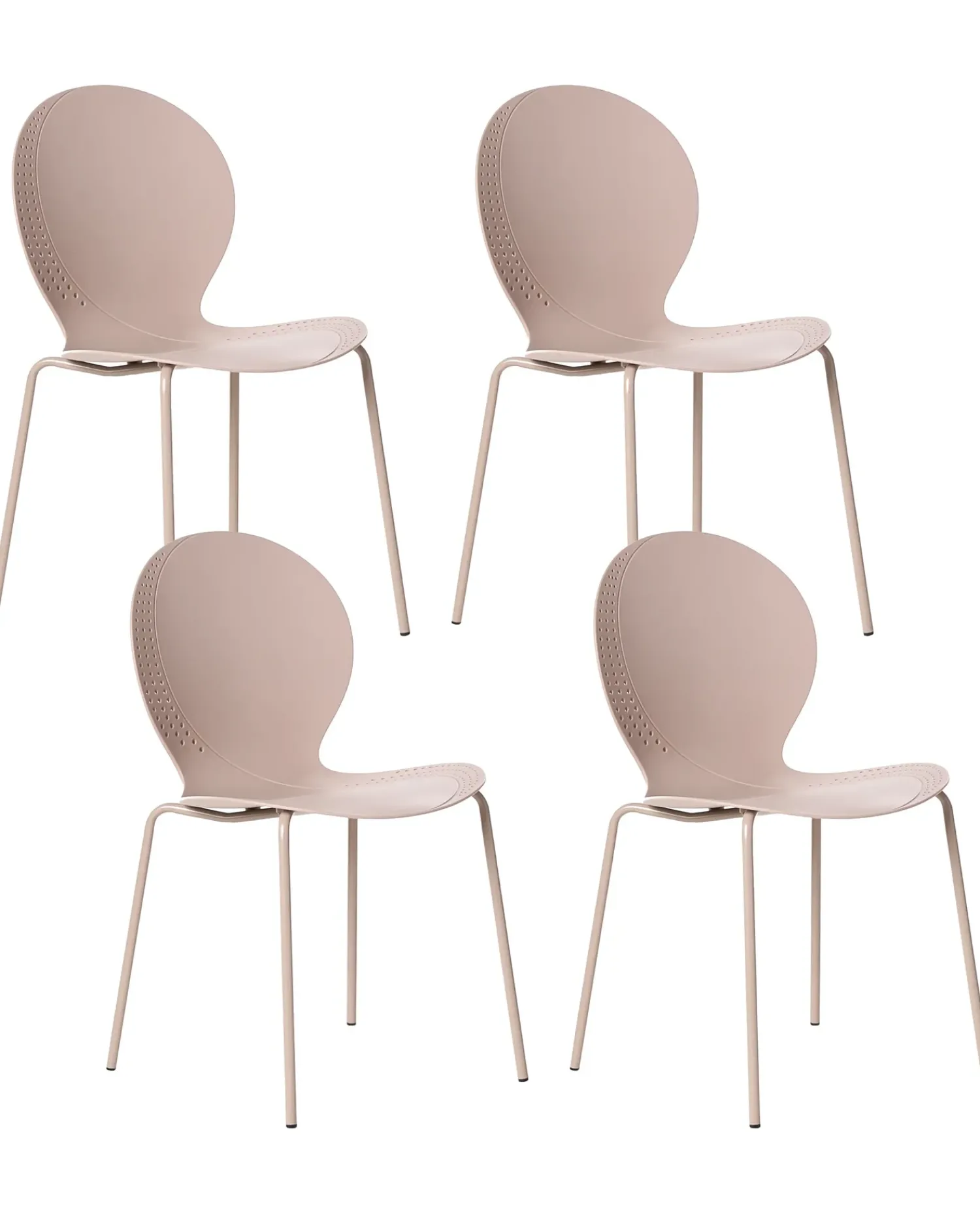 Online Beliani Set di 4 sedie da giardino MILOS Impilabile Beige