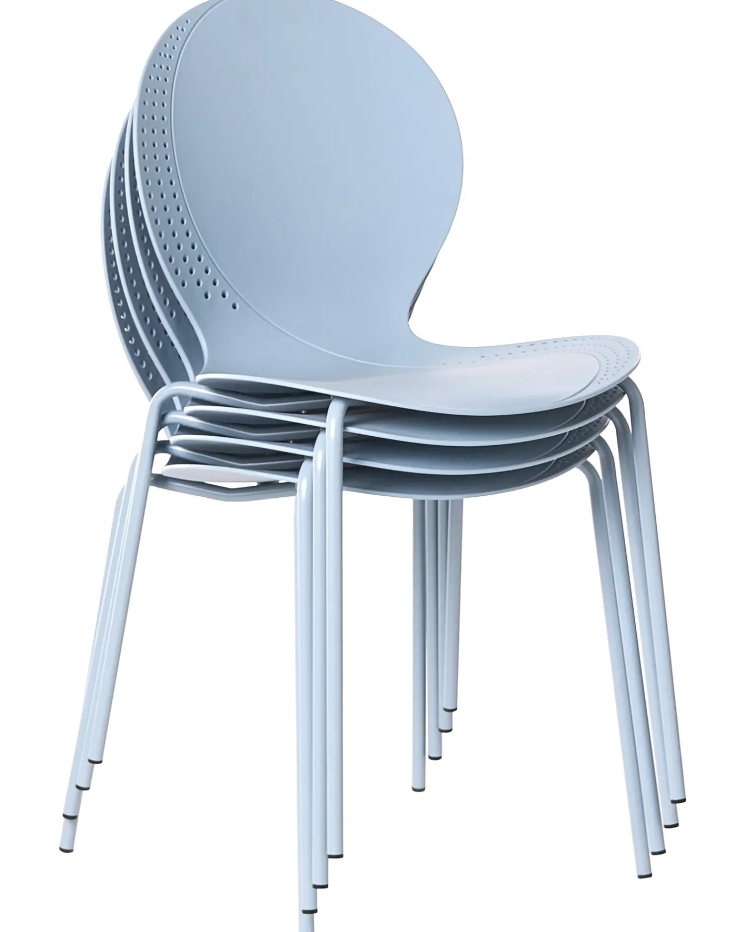 Clearance Beliani Set di 4 sedie da giardino MILOS Impilabile Azzurro Blu