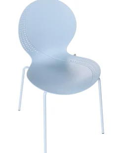 Clearance Beliani Set di 4 sedie da giardino MILOS Impilabile Azzurro Blu