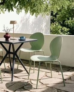 Sale Beliani Set di 4 sedie da giardino MILOS Impilabile chiaro Verde