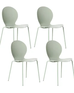 Sale Beliani Set di 4 sedie da giardino MILOS Impilabile chiaro Verde
