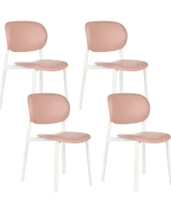 Best Beliani Set di 4 sedie da giardino MUSANO Rosa pastello Bianco Rosa