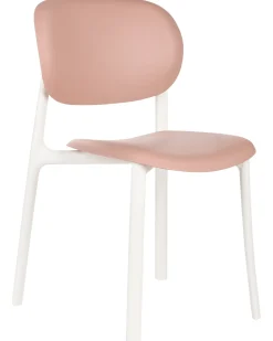 Best Beliani Set di 4 sedie da giardino MUSANO Rosa pastello Bianco Rosa