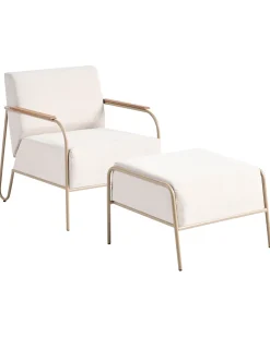Discount Beliani NIMIS con ottomana chiaro Beige