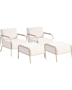 Discount Beliani NIMIS con ottomana chiaro Beige