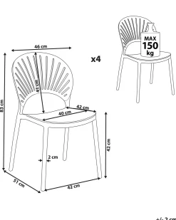 Sale Beliani Set di 4 sedie da giardino OSTIA Azzurro Blu