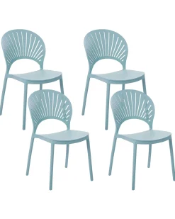 Sale Beliani Set di 4 sedie da giardino OSTIA Azzurro Blu
