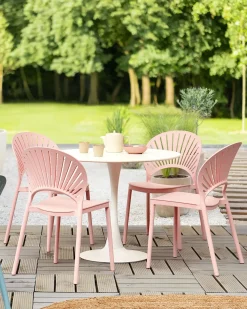 Outlet Beliani Set di 4 sedie da giardino OSTIA pastello Rosa