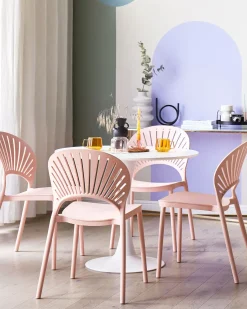 Outlet Beliani Set di 4 sedie da giardino OSTIA pastello Rosa