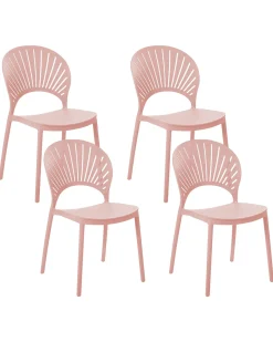 Outlet Beliani Set di 4 sedie da giardino OSTIA pastello Rosa