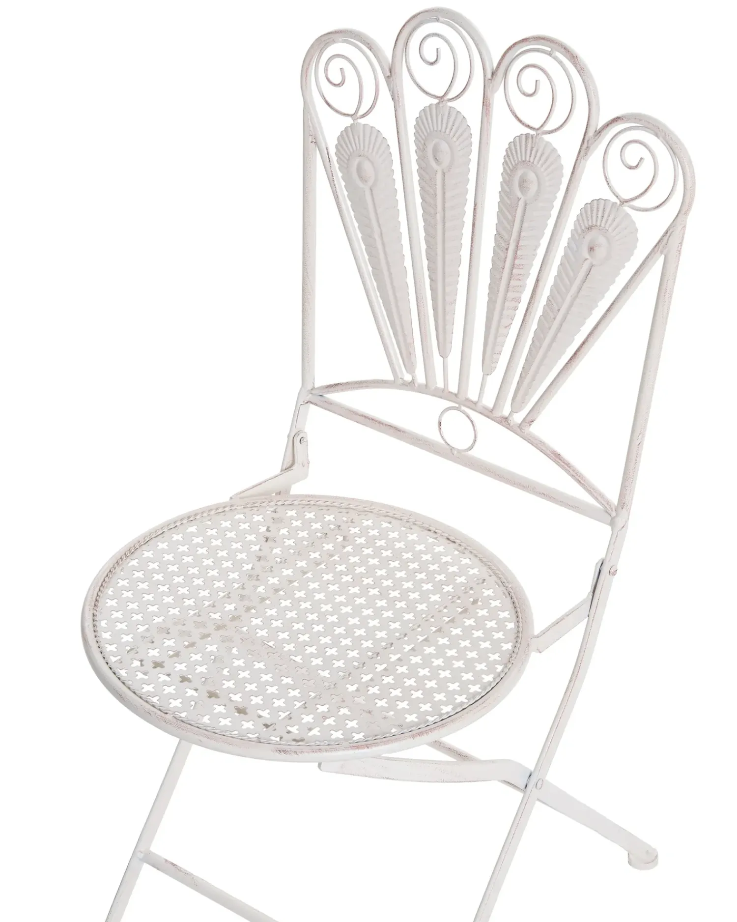 Beliani PAVIA Pieghevole Metallo sporco Bianco