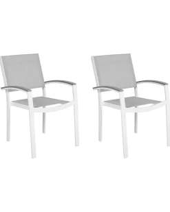 Discount Beliani PERETA Metallo Grigio Bianco Grigio