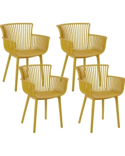 Discount Beliani Set di 4 sedie da giardino PESARO Giallo