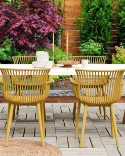 Discount Beliani Set di 4 sedie da giardino PESARO Giallo