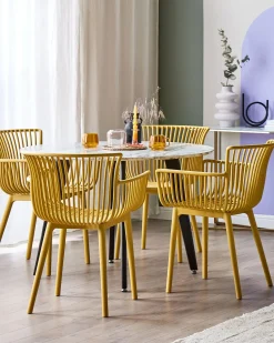 Discount Beliani Set di 4 sedie da giardino PESARO Giallo