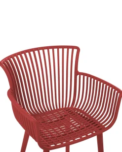 New Beliani Set di 4 sedie da giardino PESARO Rosso