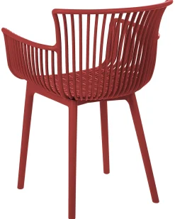 New Beliani Set di 4 sedie da giardino PESARO Rosso