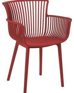 New Beliani Set di 4 sedie da giardino PESARO Rosso
