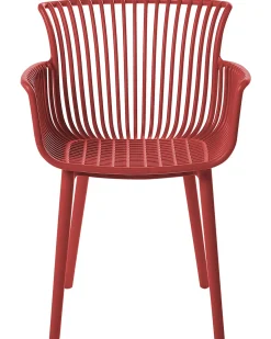 New Beliani Set di 4 sedie da giardino PESARO Rosso