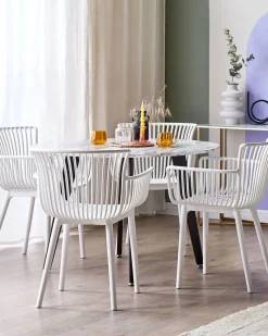 Online Beliani Set di 4 sedie da giardino PESARO Bianco