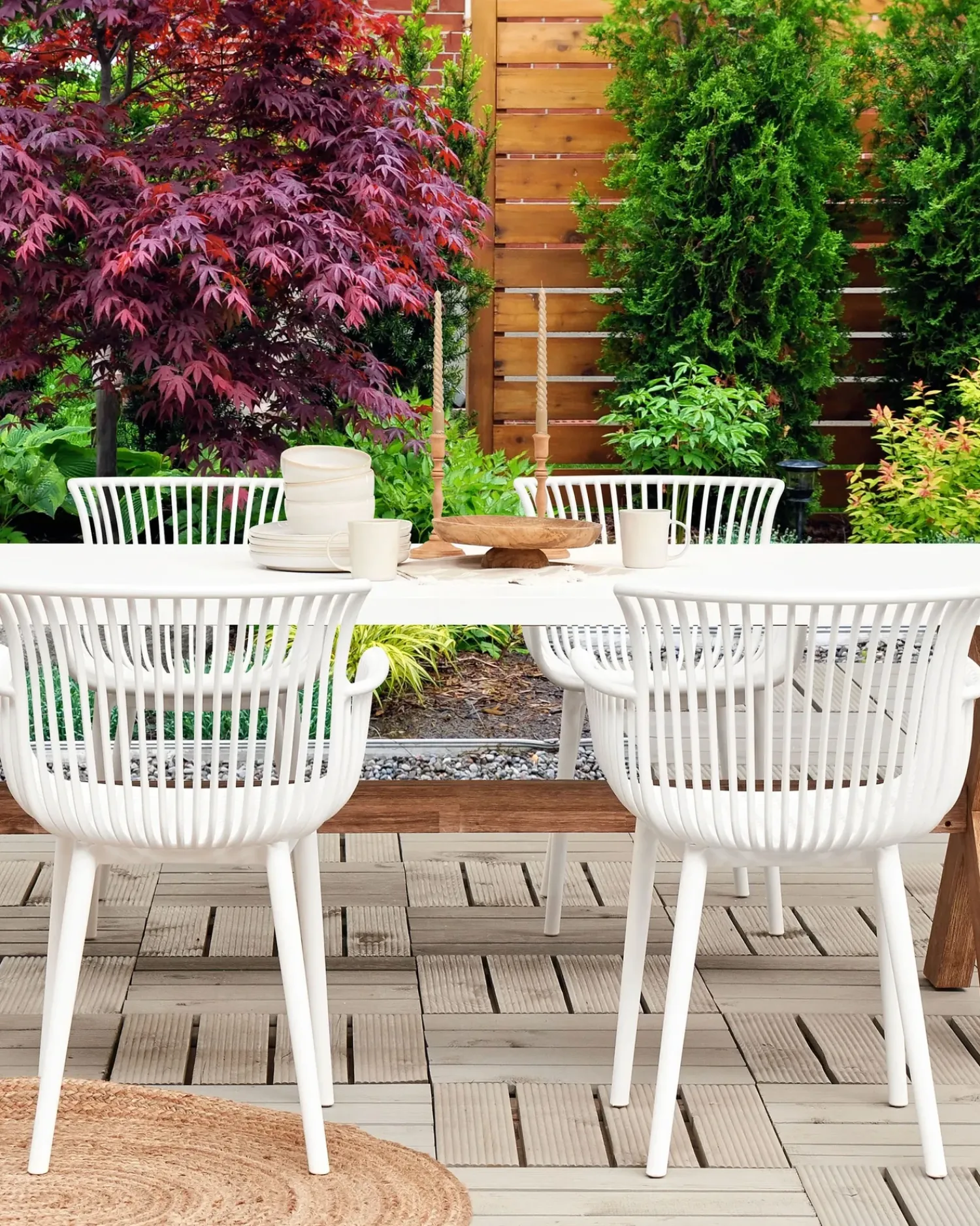 Online Beliani Set di 4 sedie da giardino PESARO Bianco