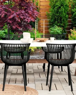 Beliani Set di 4 sedie da giardino PESARO Nero