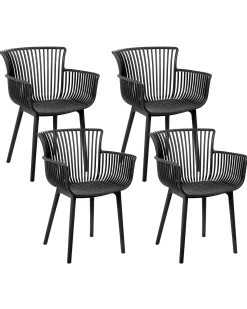 Beliani Set di 4 sedie da giardino PESARO Nero