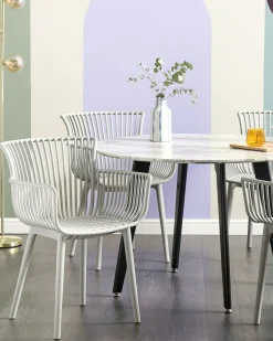Beliani Set di 4 sedie da giardino PESARO chiaro Grigio