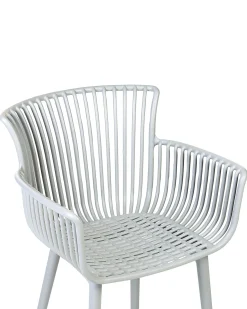 Beliani Set di 4 sedie da giardino PESARO chiaro Grigio