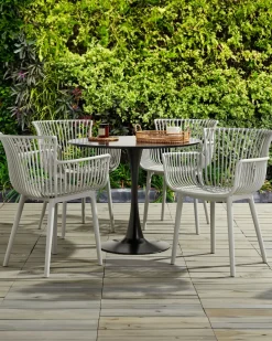 Beliani Set di 4 sedie da giardino PESARO chiaro Grigio
