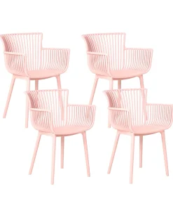 New Beliani Set di 4 sedie da giardino PESARO Rosa