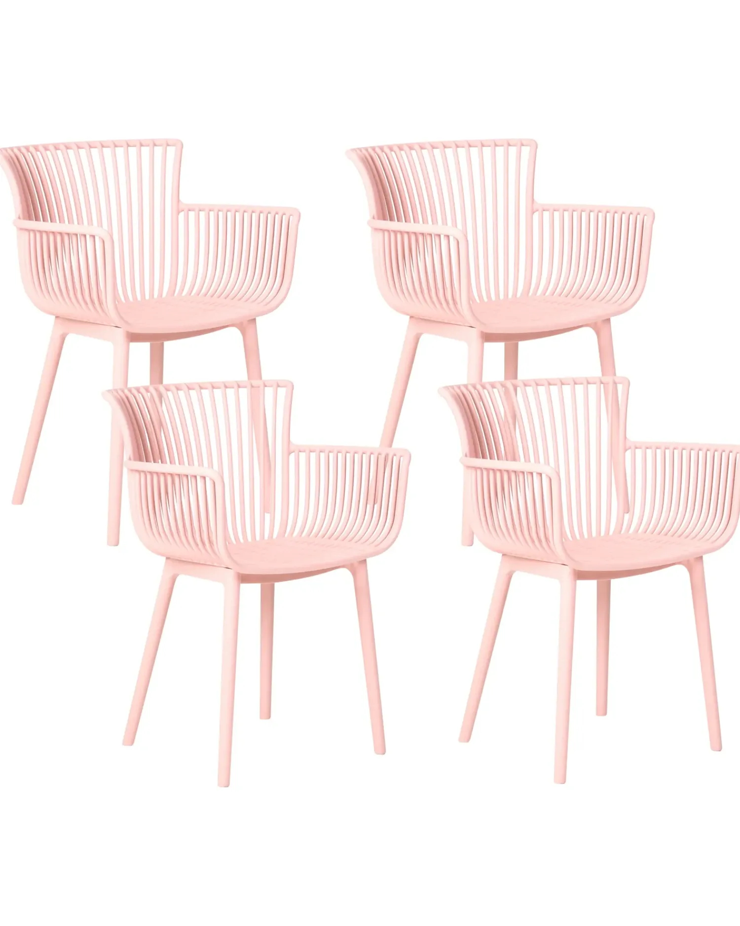 New Beliani Set di 4 sedie da giardino PESARO Rosa