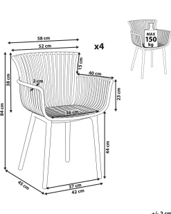 Discount Beliani Set di 4 sedie da giardino PESARO Verde