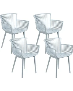 Clearance Beliani Set di 4 sedie da giardino PESARO Azzurro Blu