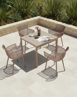 Online Beliani Set di 4 sedie da giardino PESARO Marrone
