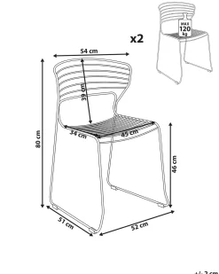 Online Beliani Set di 2 sedie da giardino PISTOIA Metallo Rosso