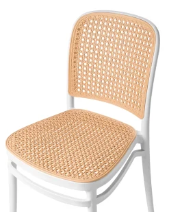 Online Beliani Set di 4 sedie da giardino PLOSE Bianco/Beige Bianco Beige