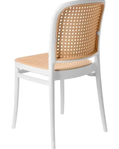 Online Beliani Set di 4 sedie da giardino PLOSE Bianco/Beige Bianco Beige