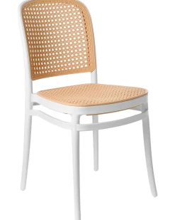 Online Beliani Set di 4 sedie da giardino PLOSE Bianco/Beige Bianco Beige