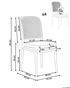 Online Beliani Set di 4 sedie da giardino PLOSE Bianco/Beige Bianco Beige