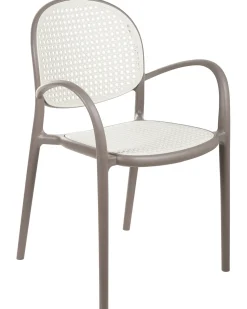 Best Beliani Set di 2 sedie da giardino POVOLETTO Materiale sintetico Marrone chiaro Bianco Marrone