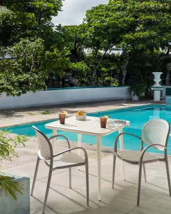 Best Beliani Set di 2 sedie da giardino POVOLETTO Materiale sintetico Marrone chiaro Bianco Marrone