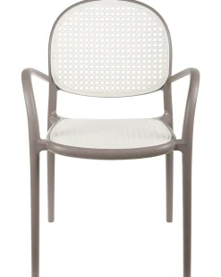 Best Beliani Set di 2 sedie da giardino POVOLETTO Materiale sintetico Marrone chiaro Bianco Marrone