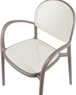Best Beliani Set di 2 sedie da giardino POVOLETTO Materiale sintetico Marrone chiaro Bianco Marrone